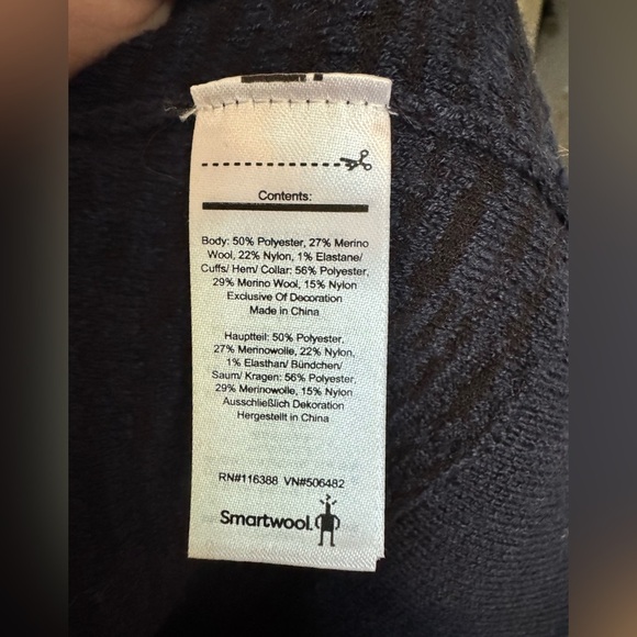 Smartwool Brookline Crewneck Sweater Navy Black Heather Size Medium - Picture 9 of 9